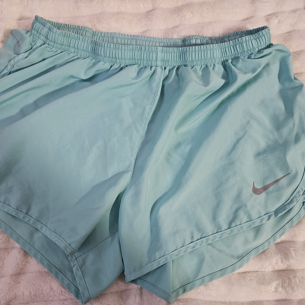 Nike Light Teal Running Shorts - Picture 2 of 4